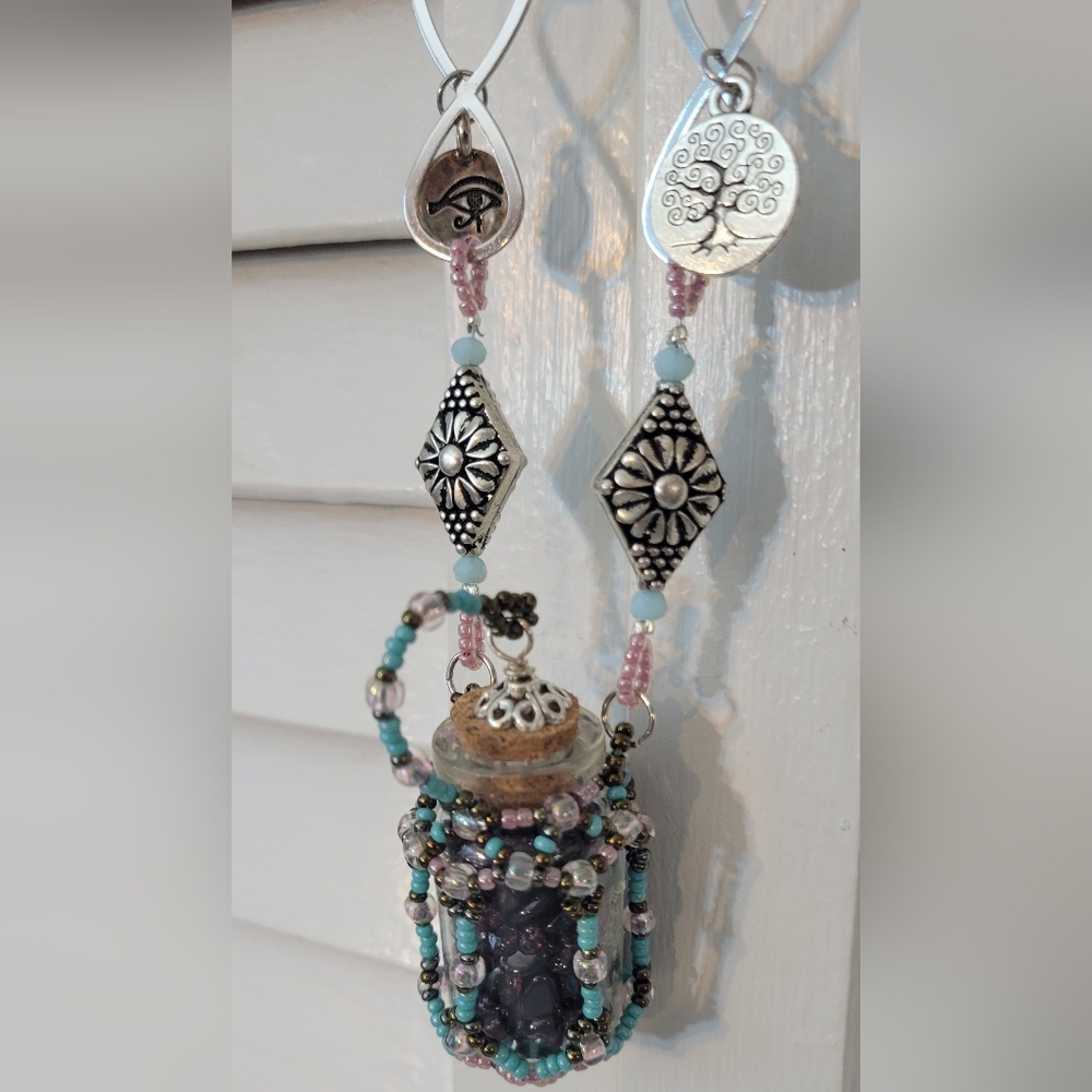 Gemstone Jar Necklace